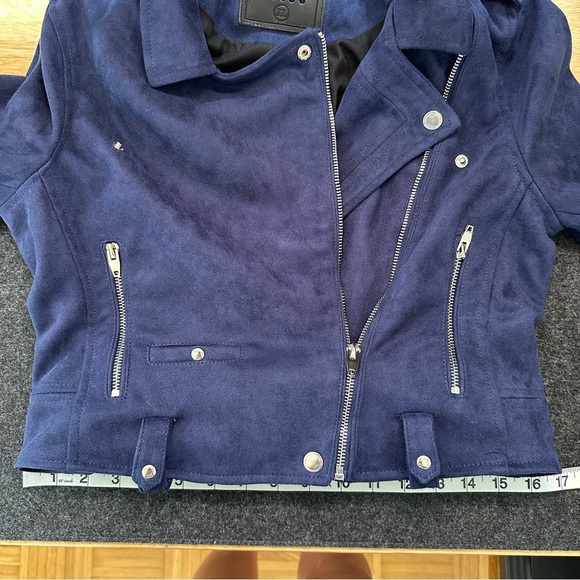 Blank NYC Blue Leather Moto Jacket - Picture 4 of 7